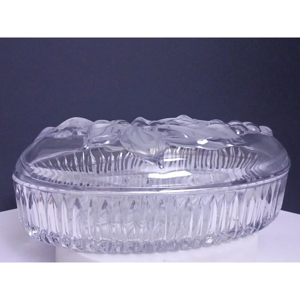 Studio Nova by Mikasa Napa Valley Grape Leaf Design Vintage Crystal Covered Dish